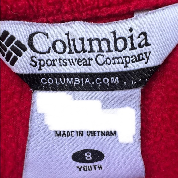 Columbia Boys Red Fleece Zip Sweater Size 8 - Picture 6 of 6